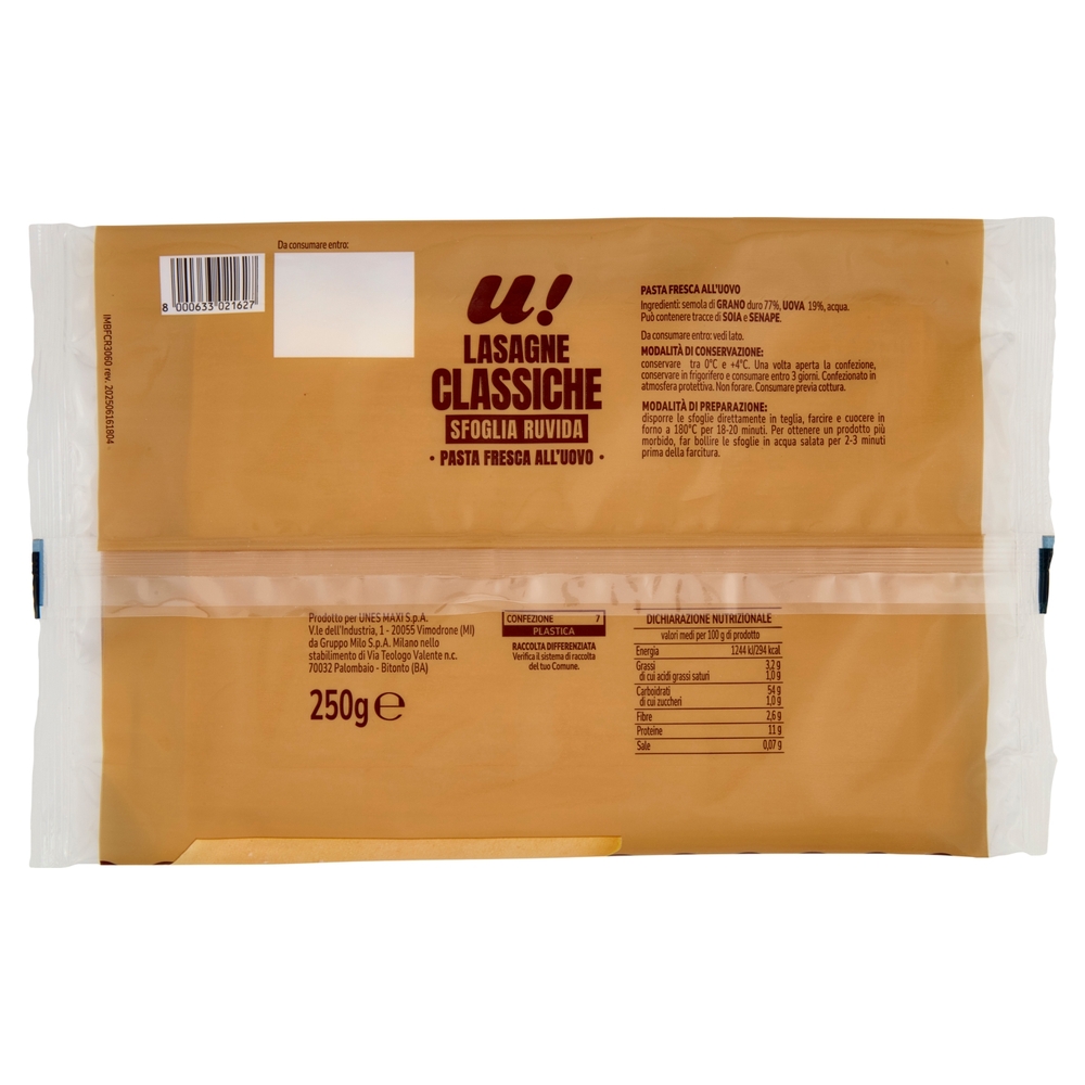 Lasagne Classiche Sfoglia Ruvida U!